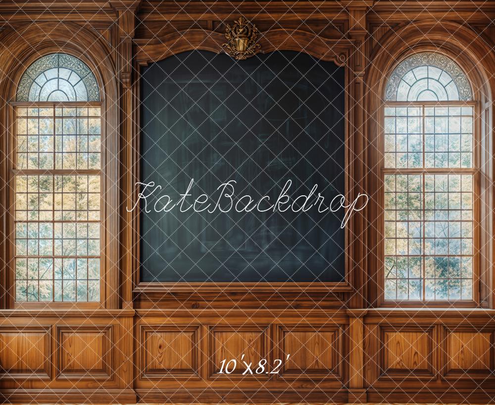 Kate Vintage Blackboard Windows Backdrop Designed by Emetselch -UK