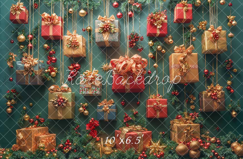 Kate Christmas Gifts Ornaments Green Backdrop Designed by Emetselch -UK