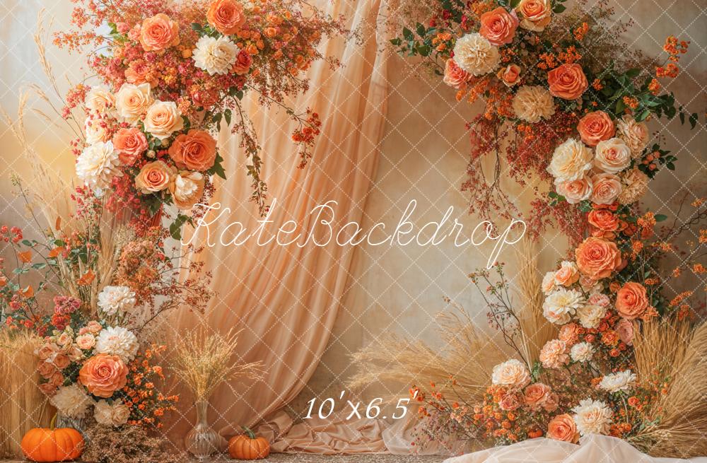 Kate Autumn Flower Arch Orange Backdrop Designed by Emetselch