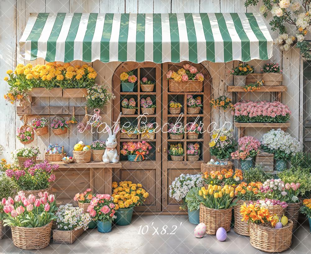 Kate Easter Bunny Flower Shop Fleece Backdrop Designed by Emetselch