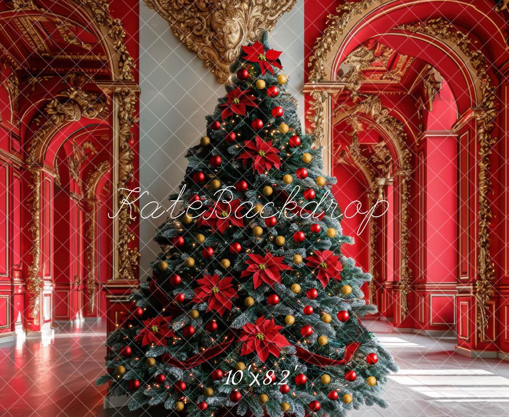 Kate Christmas Tree Red Palace Backdrop Designed by Mini MakeBelieve -UK