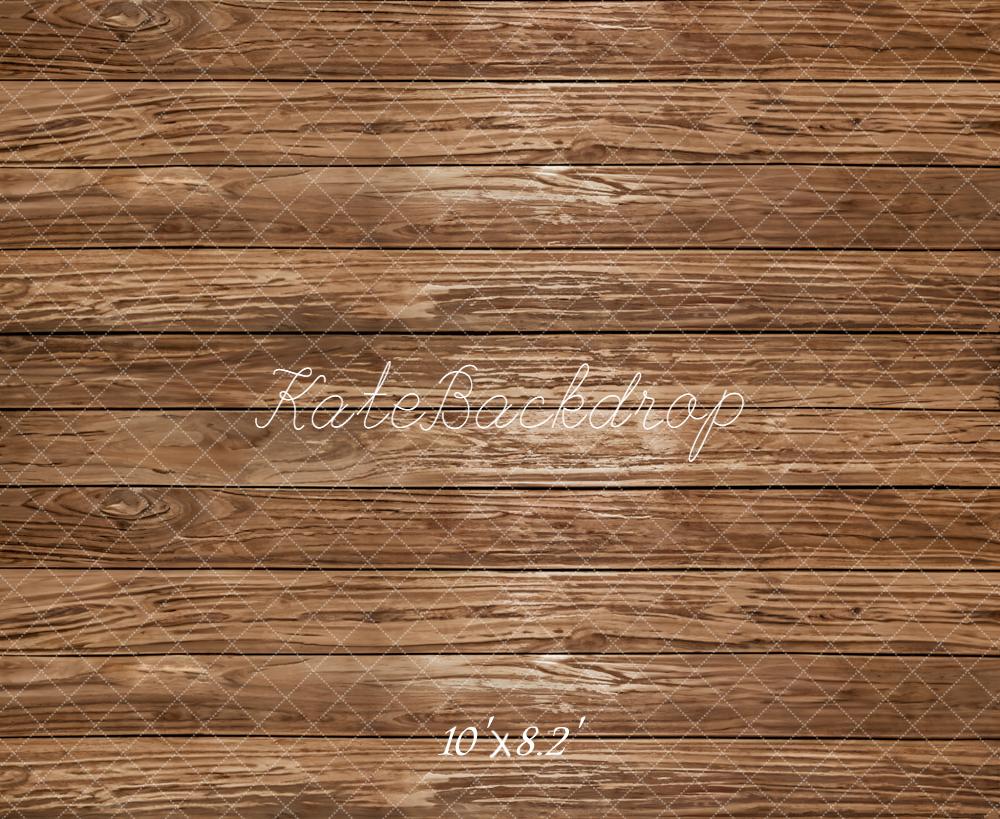 Kate Wood Plank Brown Rustic Floor Backdrop Designed by Emetselch