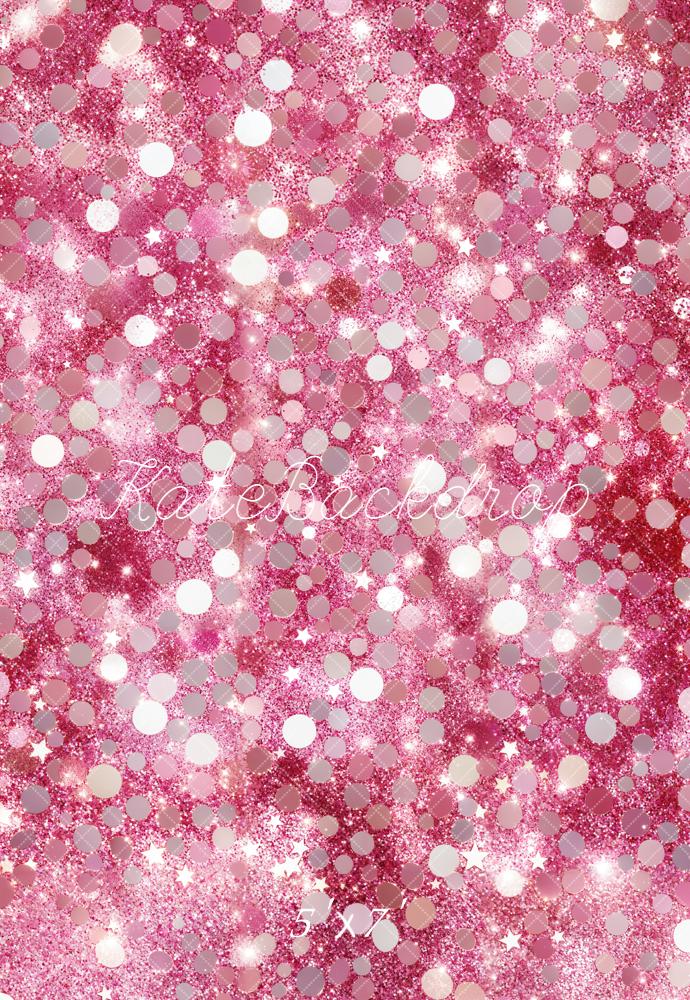 Kate Pink Glitter Bokeh Stars Backdrop Designed by Emetselch
