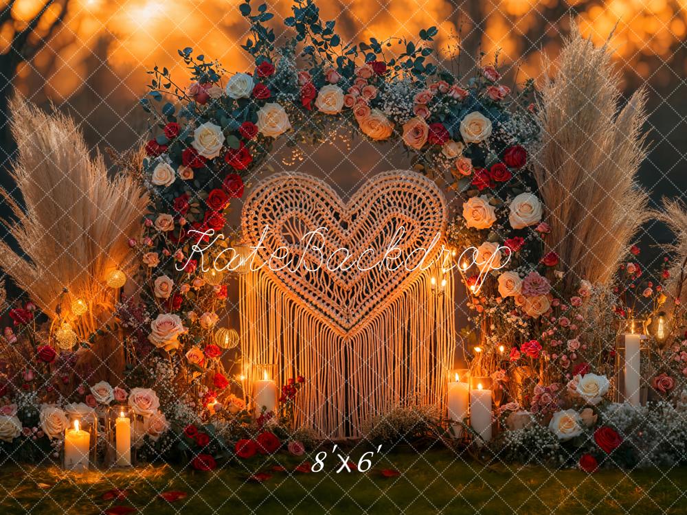 Kate Wedding Flower Arch Pampas Candlelight Backdrop Designed by Emetselch