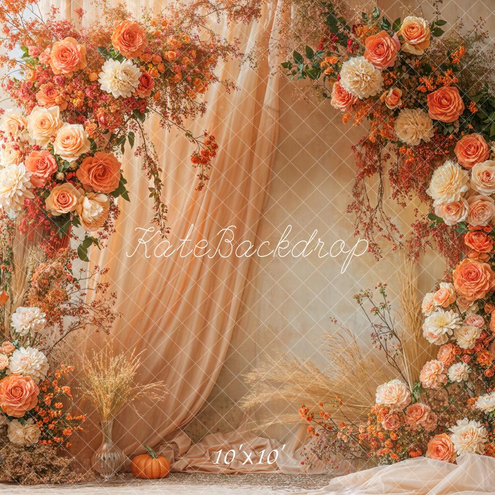 Kate Autumn Flower Arch Orange Backdrop Designed by Emetselch