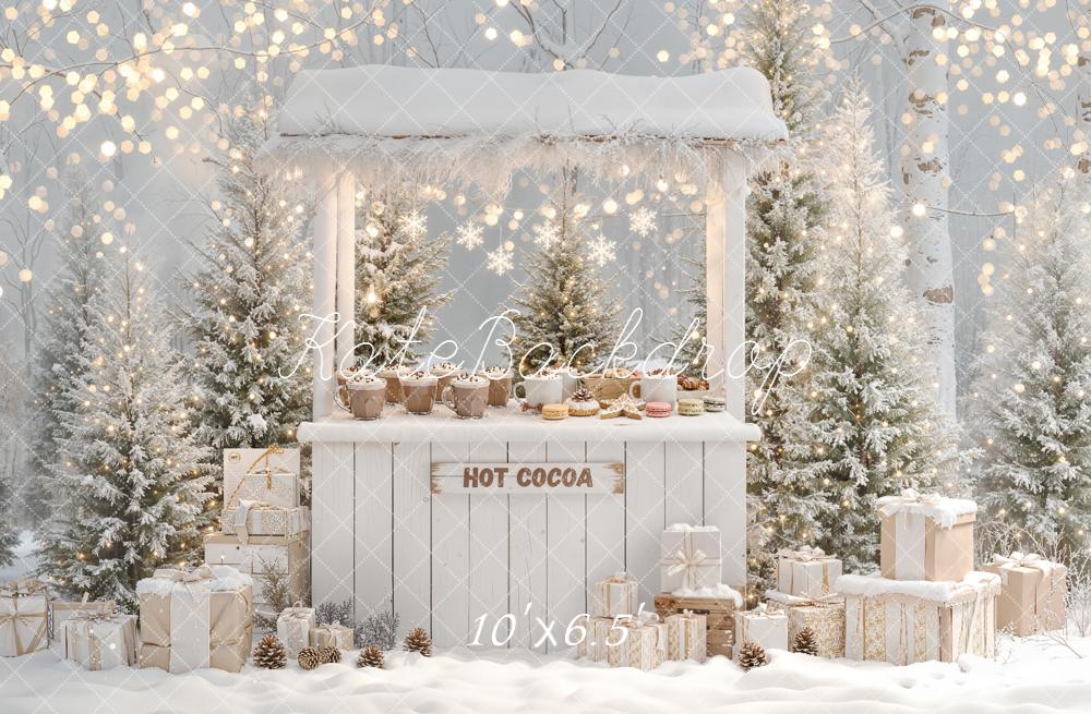 Kate Winter Hot Cocoa Stand Snowy Gifts Backdrop Designed by Emetselch