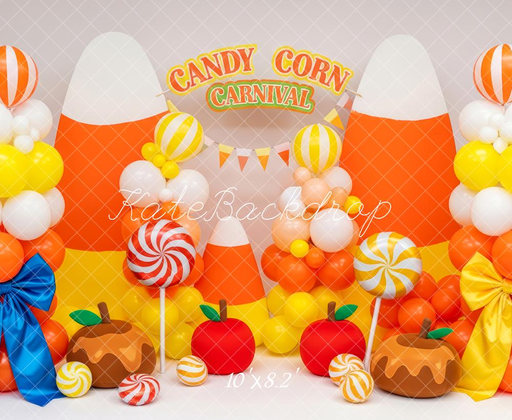 Kate Candy Corn Balloons Sweets Carnival Backdrop Designed by Patty Robert