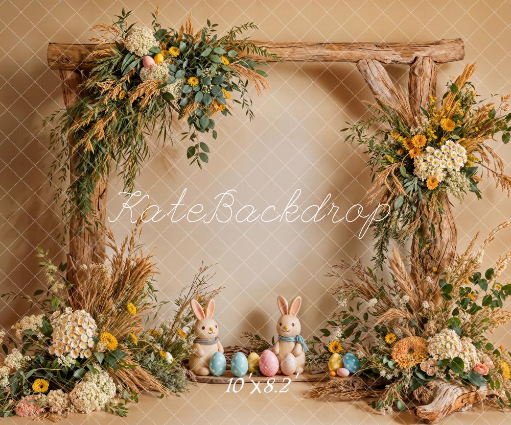 Kate Easter Bunny Wooden Frame Fleece Backdrop Designed by Emetselch