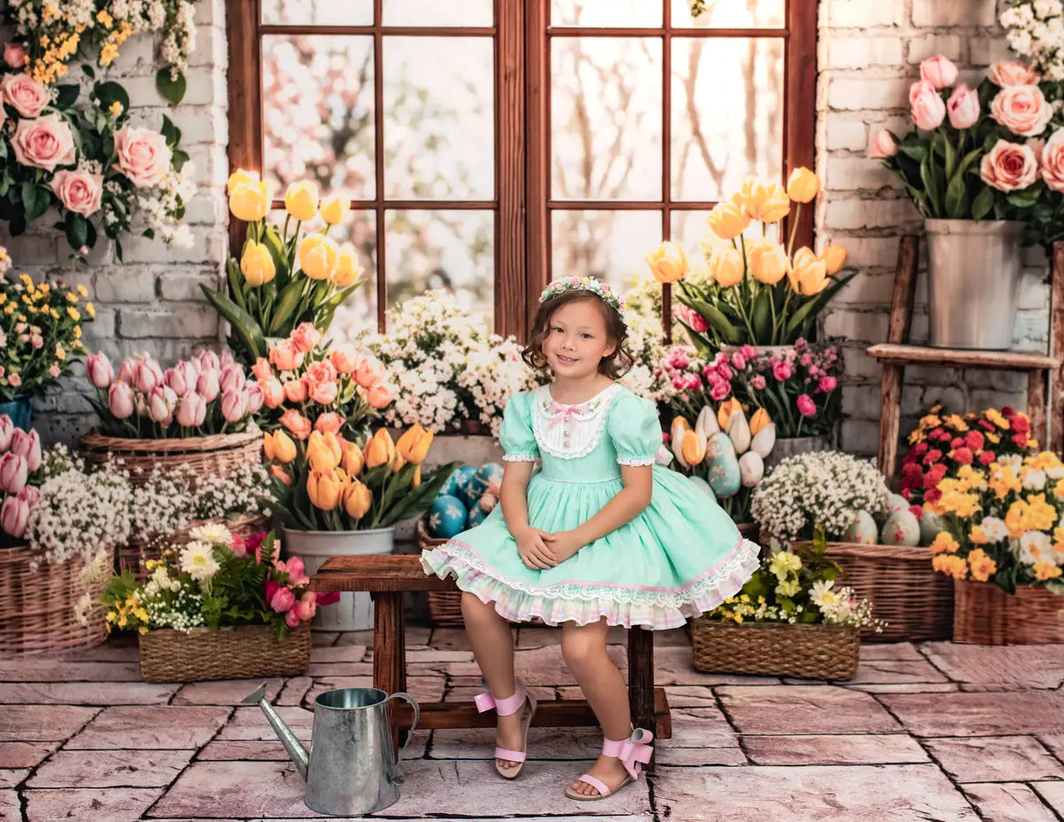 Kate Easter Floral Arch Spring Window Backdrop Designed by Emetselch