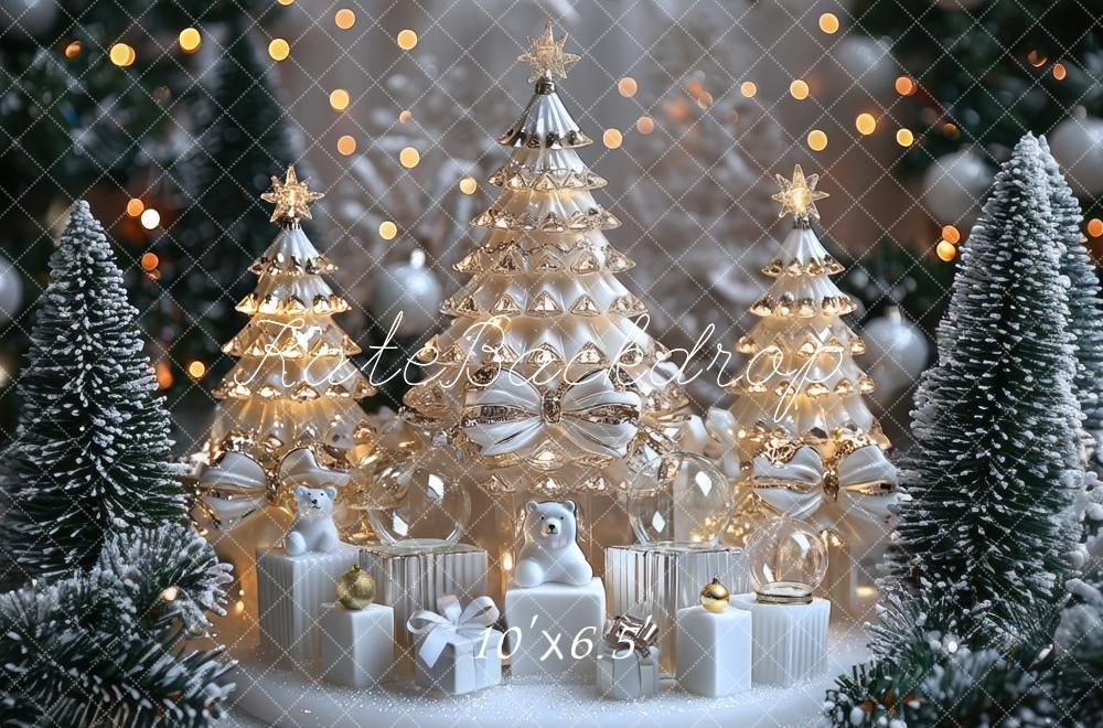 Kate Christmas Crystal Trees Snowy Gifts Backdrop Designed by Mini MakeBelieve -UK