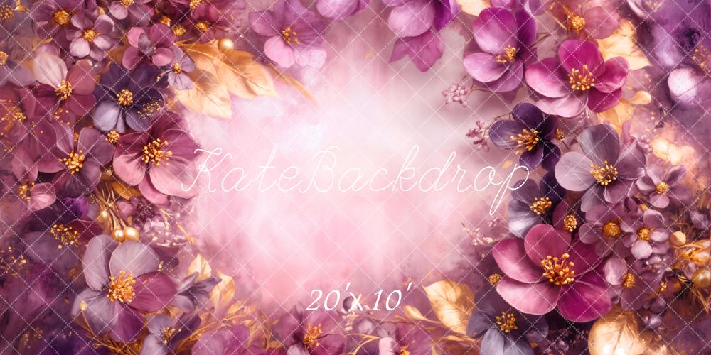 Kate Flower Fine Art Purple Gold Backdrop Designed by Emetselch