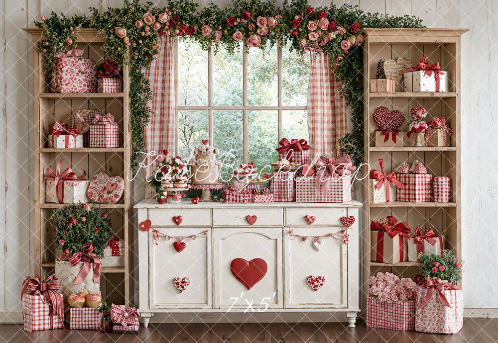 Kate Valentine Floral Gift Cabinets Backdrop Designed by Emetselch -UK