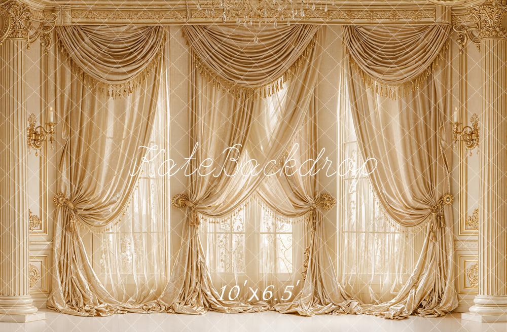 Kate Gold Curtains Elegant Columns Backdrop Designed by Emetselch