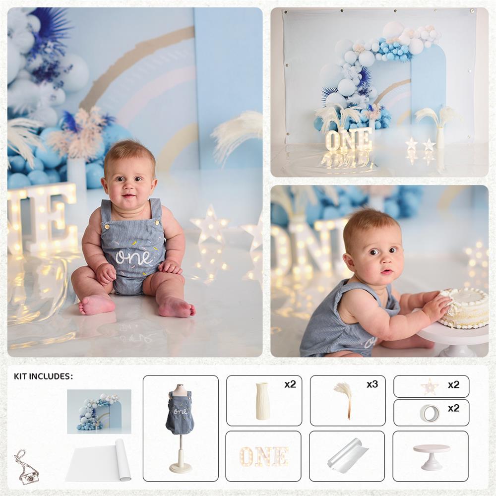 Kate Blue Boho Cake Smash Photo Kit -UK