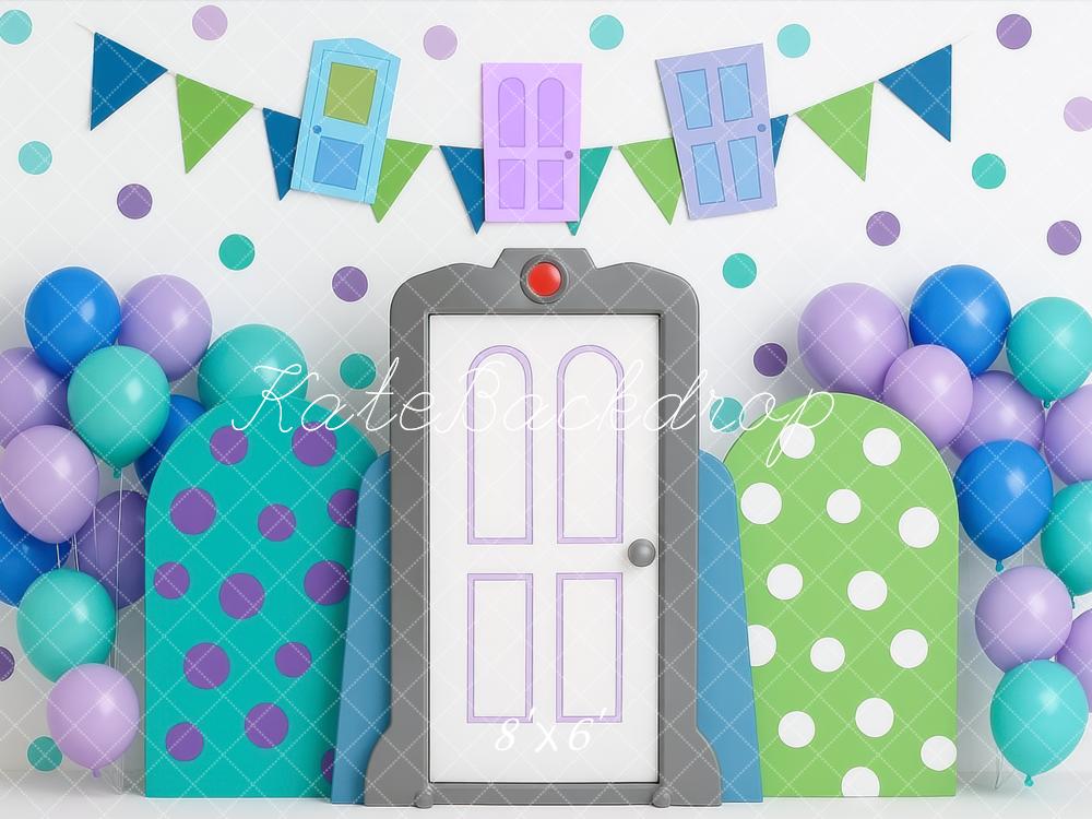 Kate Cake Smash Monster Door Balloons Backdrop Designed by Mini MakeBelieve -UK