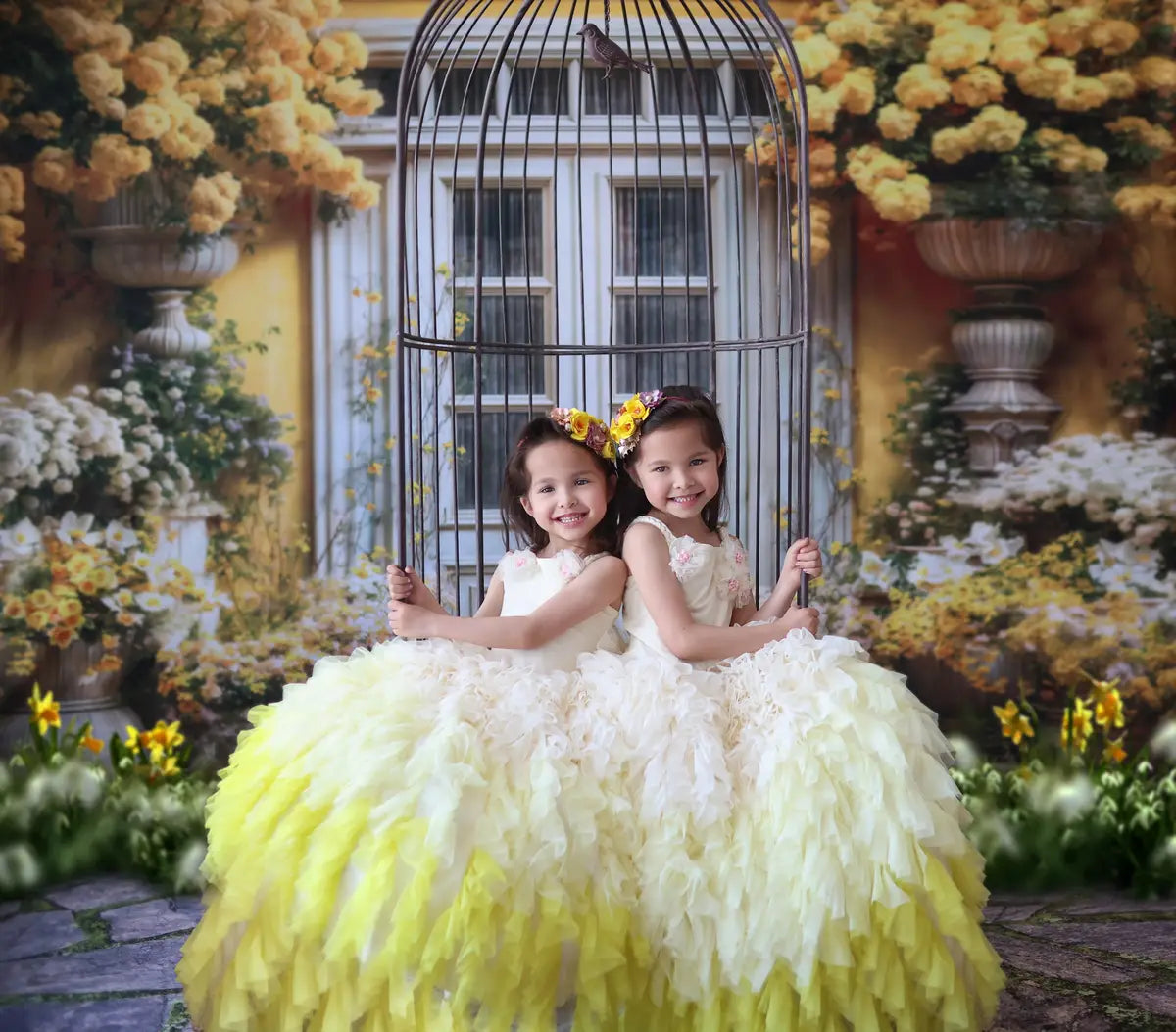 Kate Spring Yellow Flowers Door Backdrop Designed by Emetselch -UK