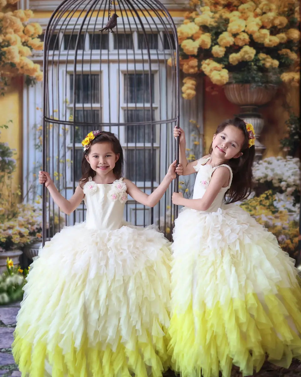 Kate Spring Yellow Flowers Door Backdrop Designed by Emetselch -UK