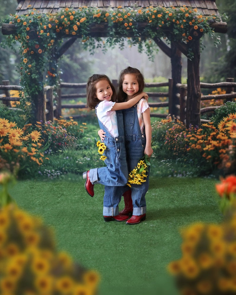 Kate Spring Flowers Fence Backdrop Designed by Chain Photography -UK