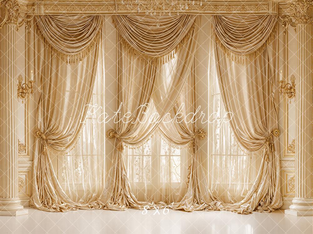 Kate Gold Curtains Elegant Columns Backdrop Designed by Emetselch