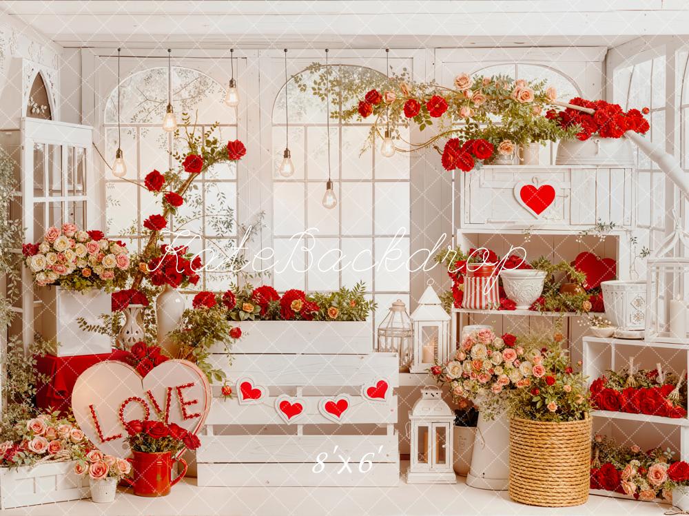 Kate Valentine Roses Heart Decorations Backdrop Designed by Emetselch