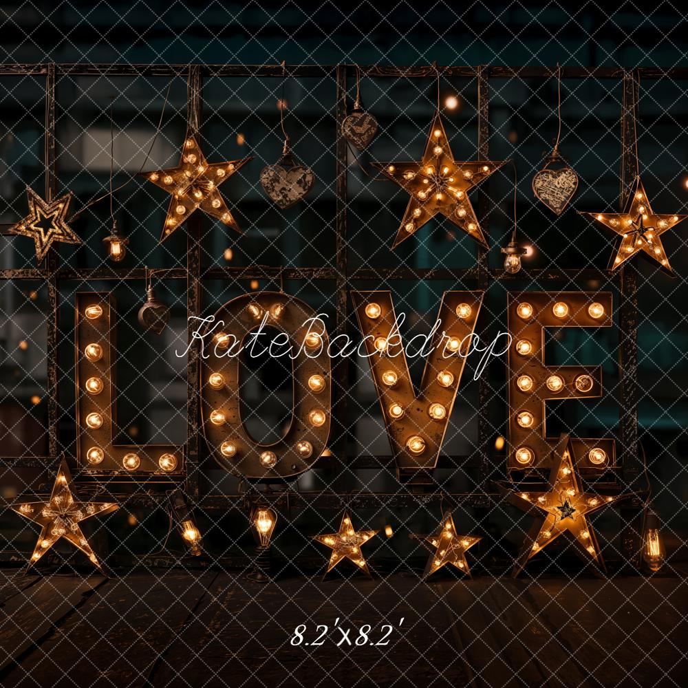 Kate Love Marquee Lights Stars Backdrop Designed by Emetselch