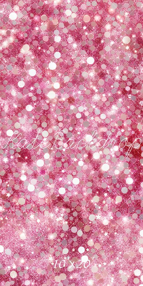Kate Pink Glitter Bokeh Stars Backdrop Designed by Emetselch