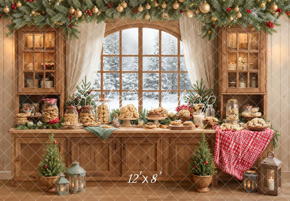 Kate Christmas Cookies Garland Window Cabinet Backdrop Designed by Emetselch
