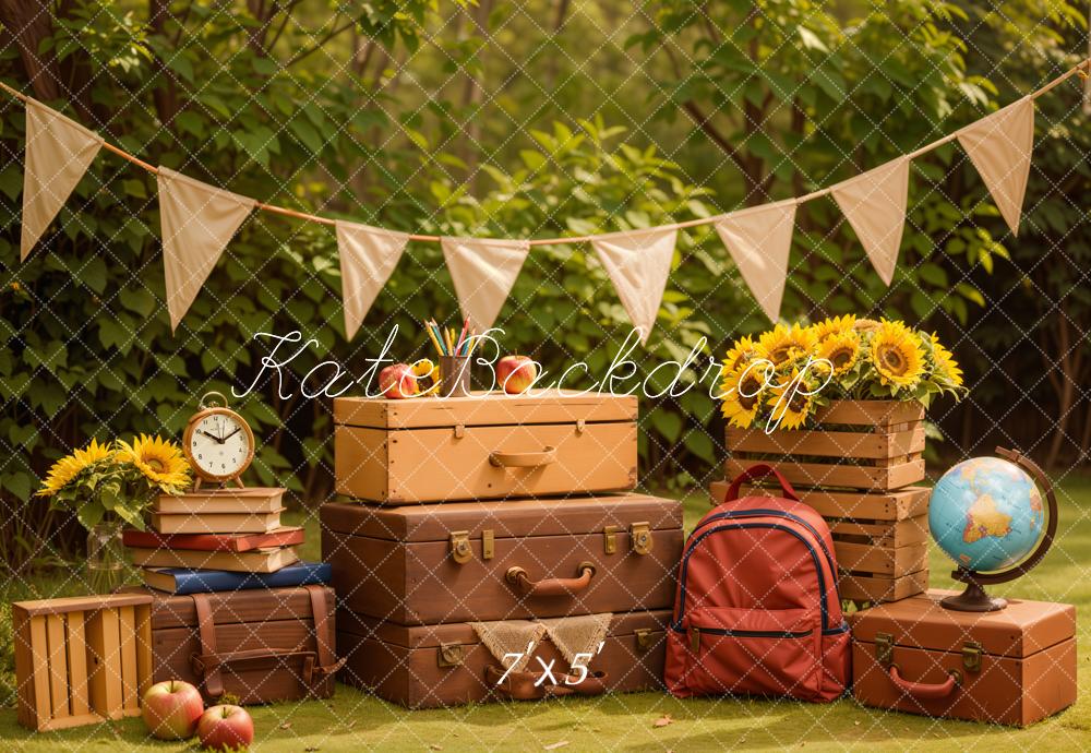 Kate Back to School/Graduation Sunflower Globe Backdrop Designed by Emetselch -UK