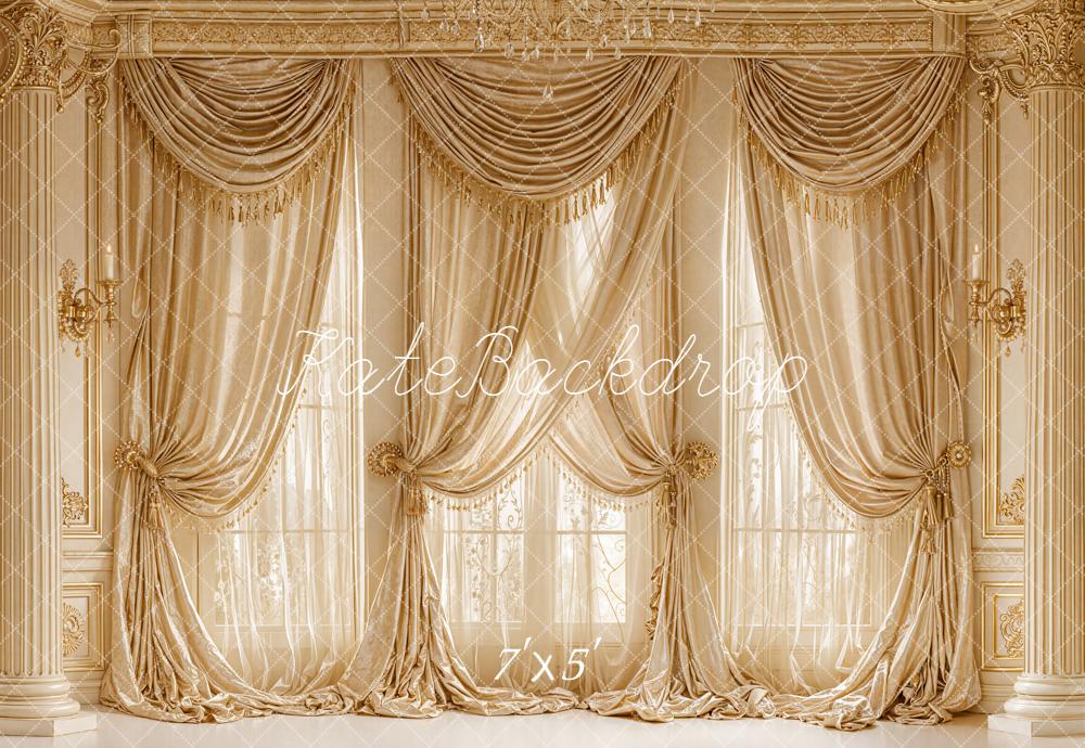 Kate Gold Curtains Elegant Columns Backdrop Designed by Emetselch