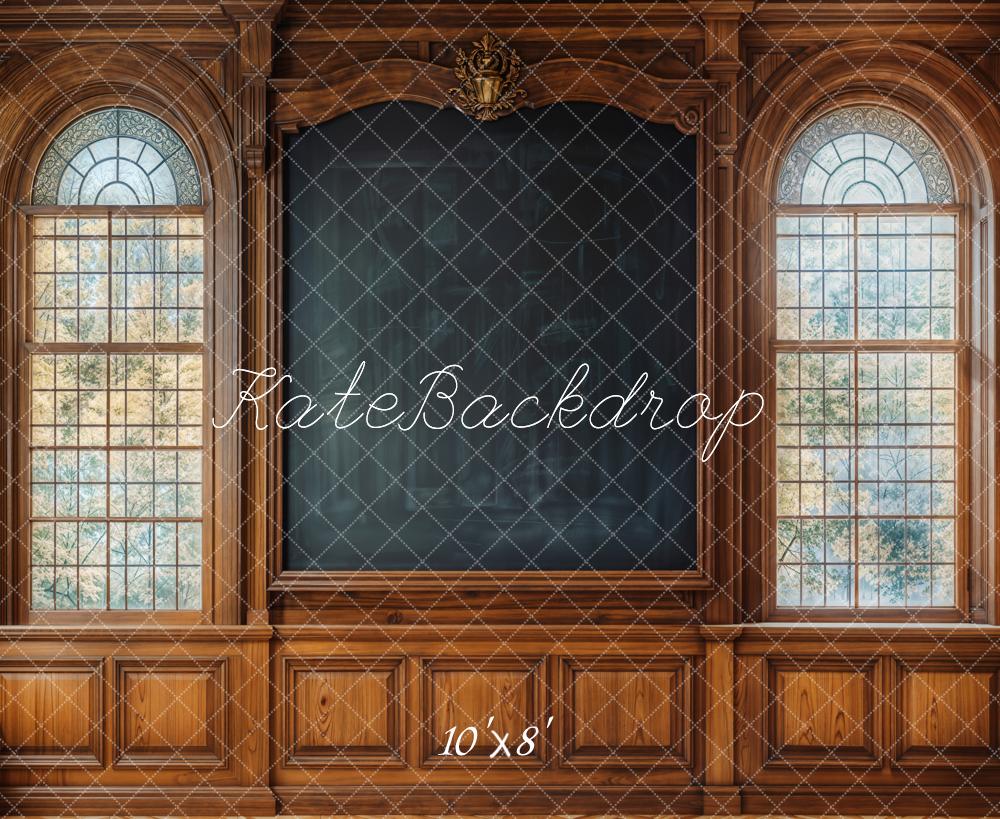 Kate Blackboard Windows Vintage Fleece Backdrop Designed by Emetselch -UK