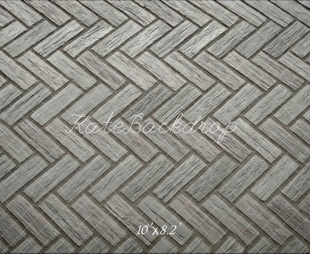 Kate Herringbone Grey Wood Backdrop Designed by Mini MakeBelieve -UK