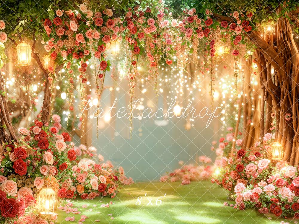 Kate Flower Arch Lanterns Greenery Backdrop Designed by Emetselch