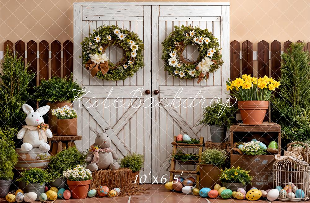 Kate Easter Bunny Floral Eggs Wreaths Backdrop Designed by Emetselch