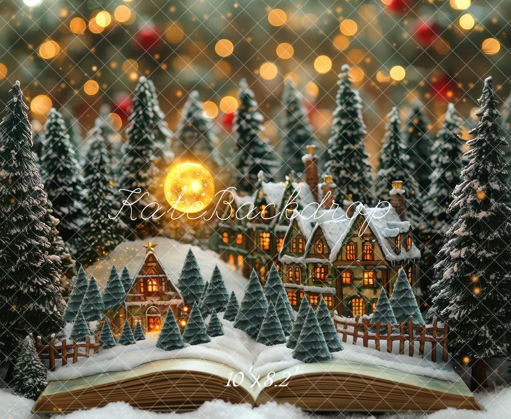 Kate Christmas Snowy Village Book Backdrop Designed by Mini MakeBelieve -UK