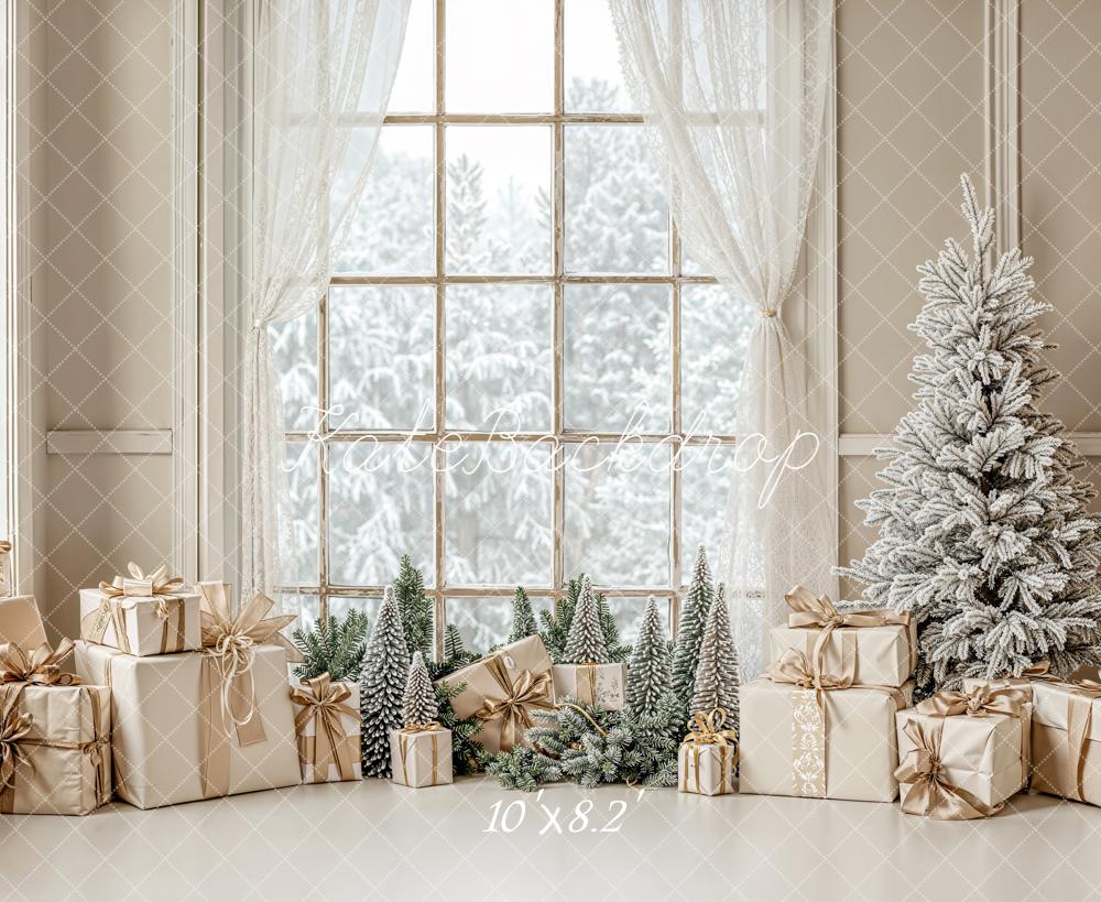 Kate Christmas Gifts Frosted Tree Window Backdrop Designed by Emetselch -UK