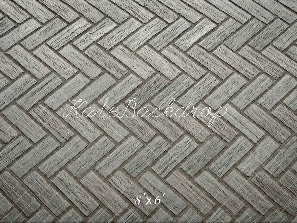 Kate Herringbone Grey Wood Backdrop Designed by Mini MakeBelieve -UK