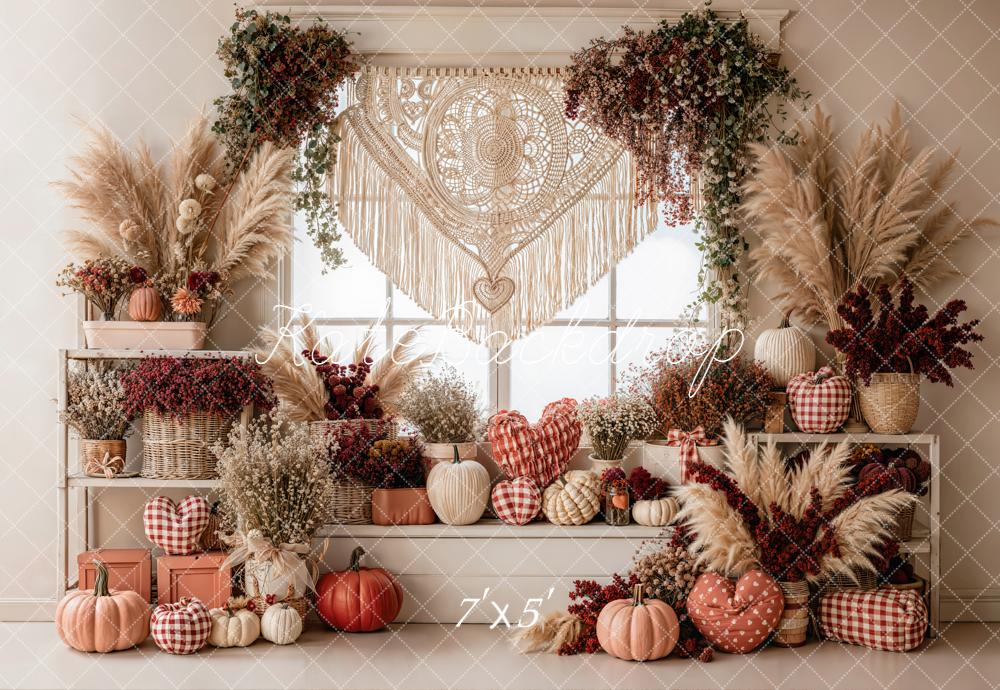 Kate Autumn Boho Pumpkins Backdrop Designed by Emetselch -UK