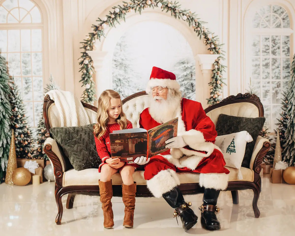 Kate Christmas Tree White Arched Door Backdrop Designed by Emetselch