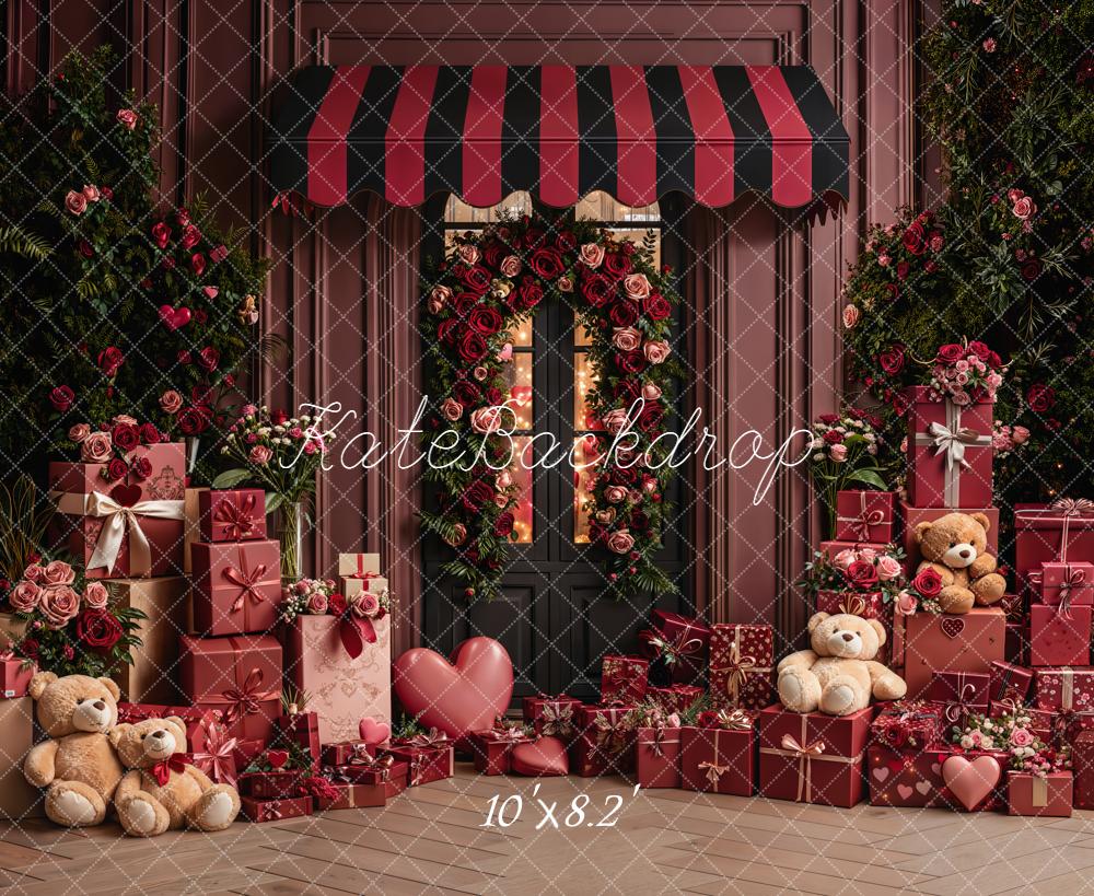 Kate Valentines Gifts Roses Doorway Fleece Backdrop Designed by Emetselch
