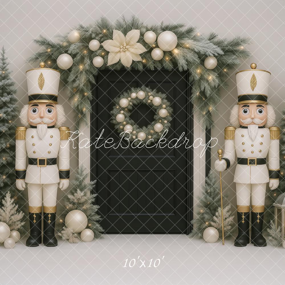 Kate Christmas Nutcracker Trees Garland Black Backdrop Designed by Ashley Paul -UK