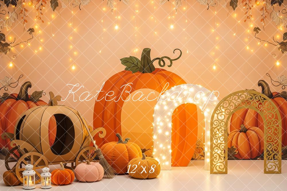 Kate Pumpkin Carriage Fairy Tale Autumn Backdrop Designed by Patty Robert