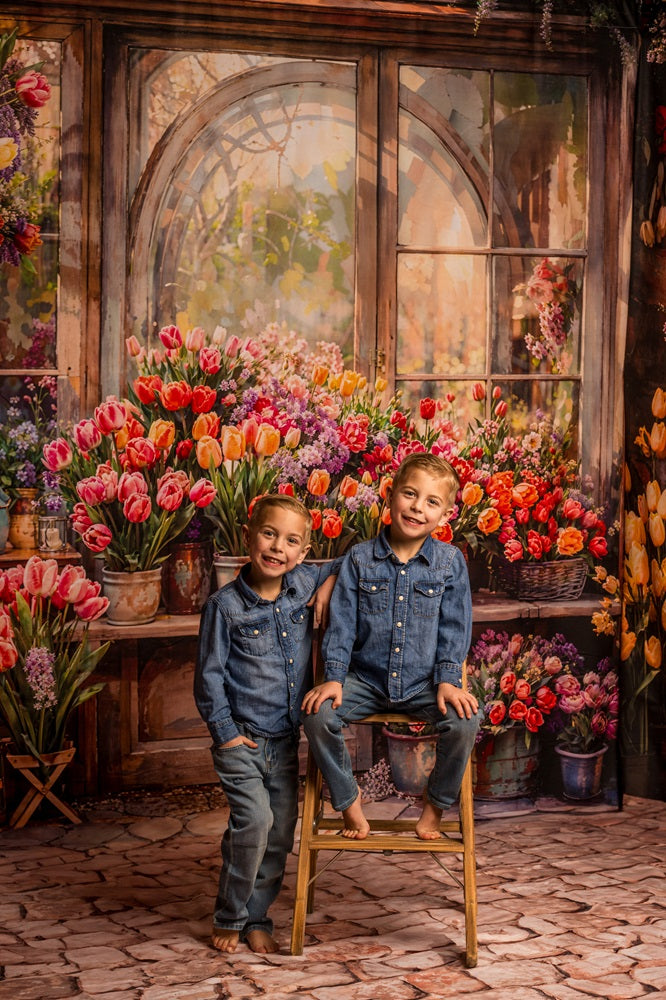 Kate Spring Flowers Tulips Greenhouse Room Set -UK