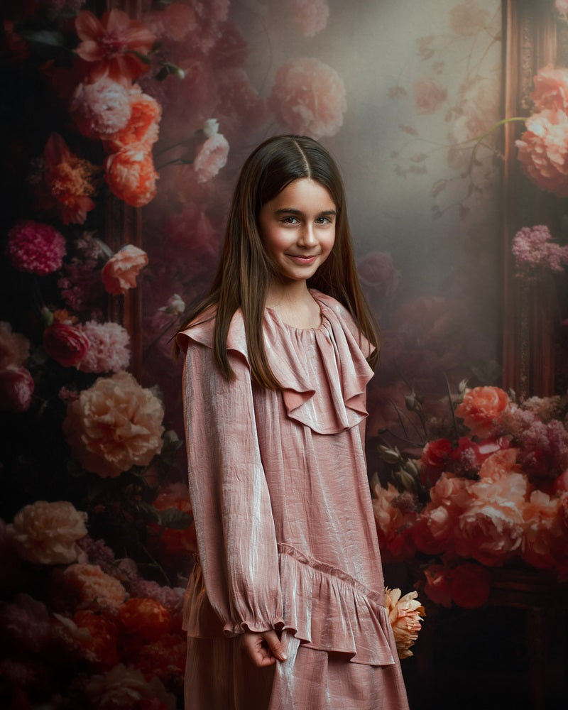 Kate Retro Flower Mirror Backdrop Designed by Chain Photography -UK
