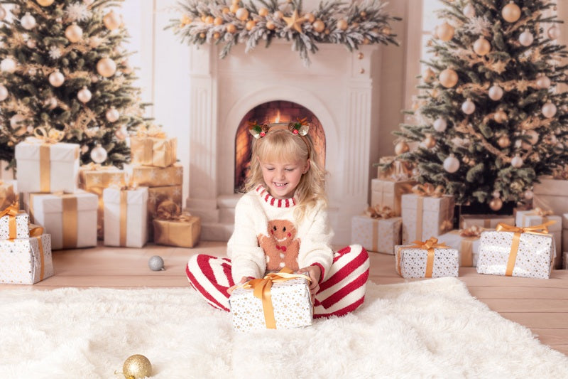 Kate Christmas Tree Fireplace Wreath Gifts Backdrop Designed by Emetselch -UK