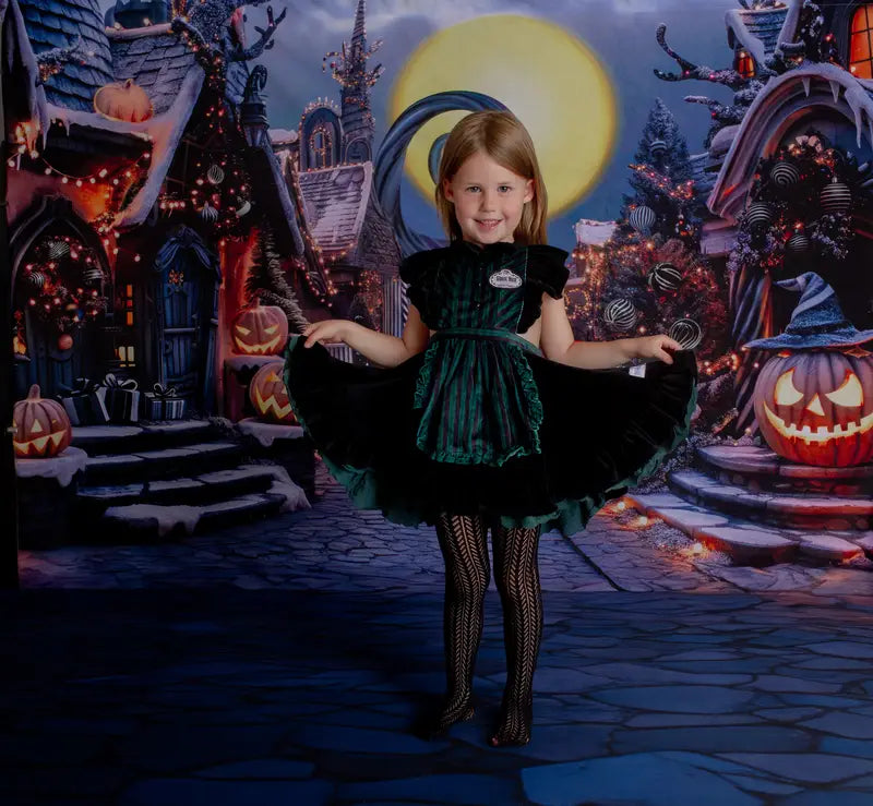 Kate Halloween Pumpkin Dark Town Street+Dark Blue Cobblestone Rubber Floor Mat -UK