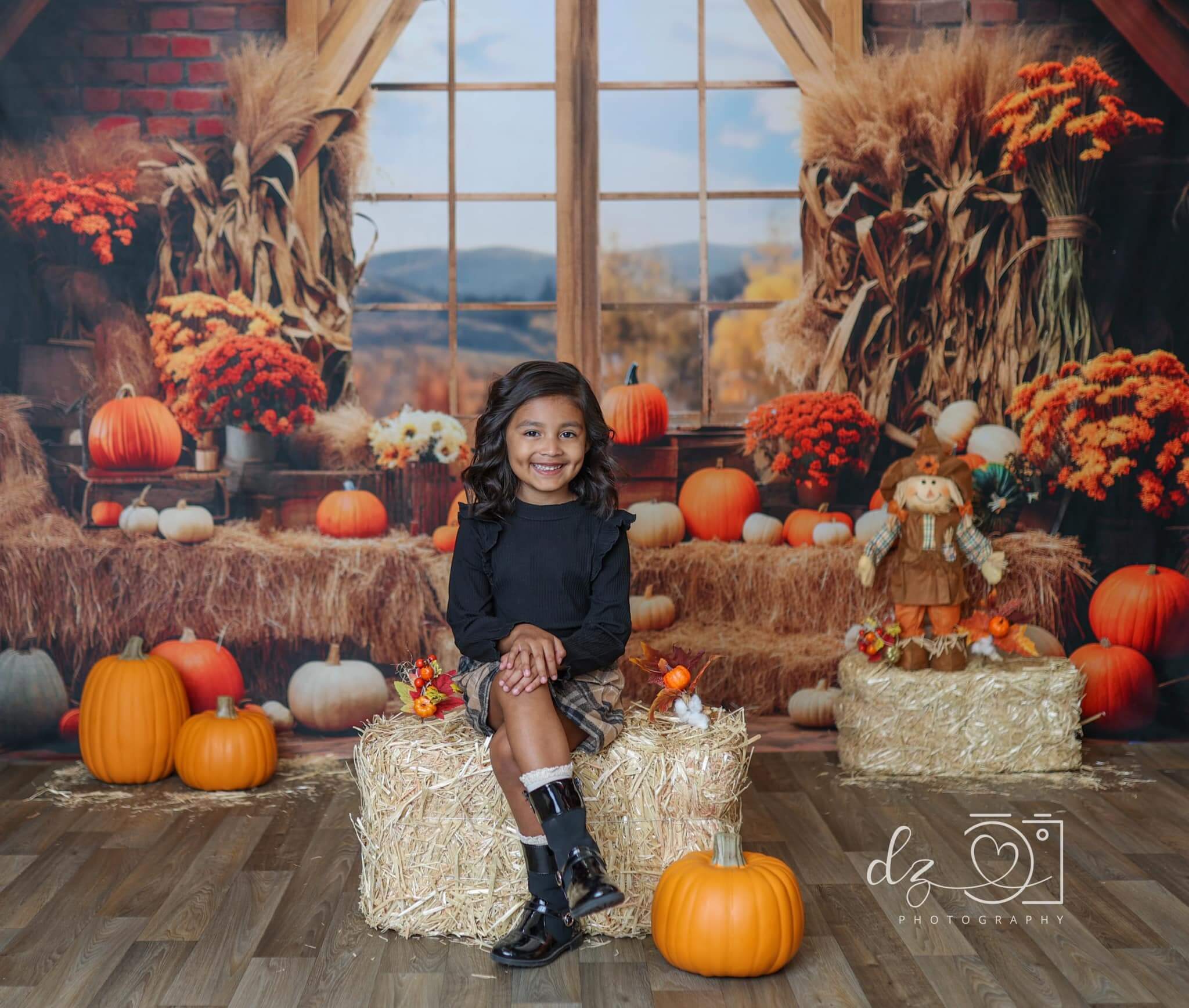 Kate Autumn Pumpkin Barn Backdrop Designed by Emetselch -UK