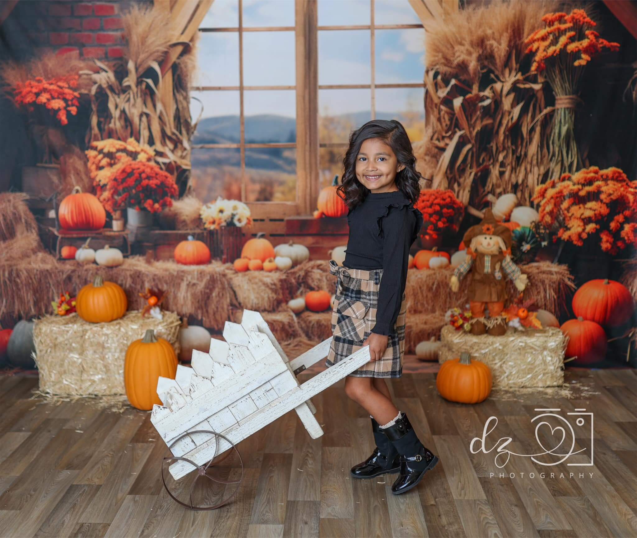Kate Autumn Pumpkin Barn Backdrop Designed by Emetselch -UK
