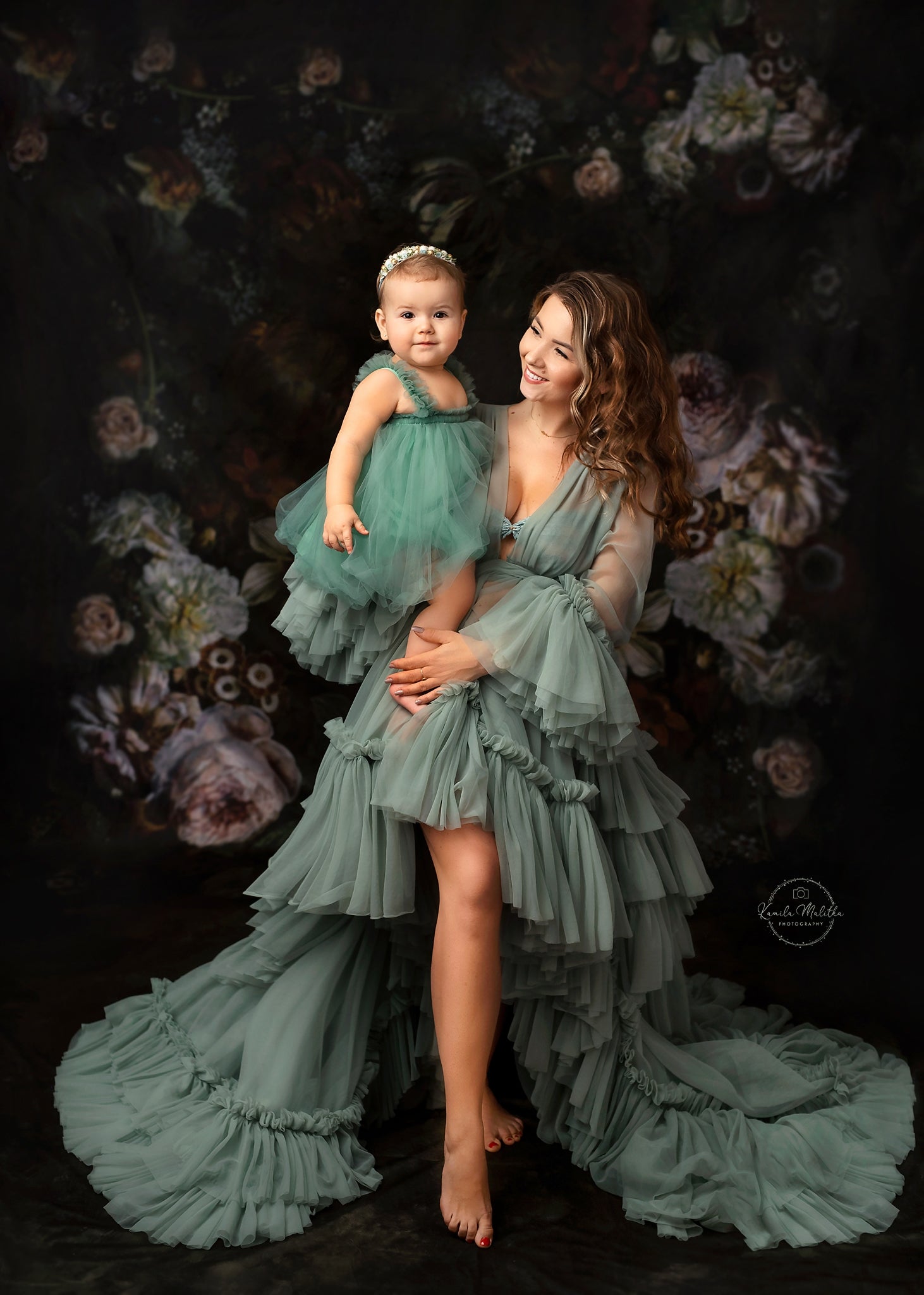 Kate Sweep Vintage Flowers Boudoir Backdrop for Photography -UK