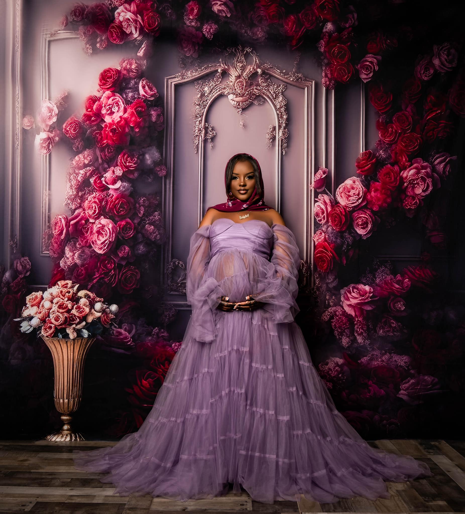 Kate Romantic Rose Flower Vintage Wall Backdrop for Photography -UK