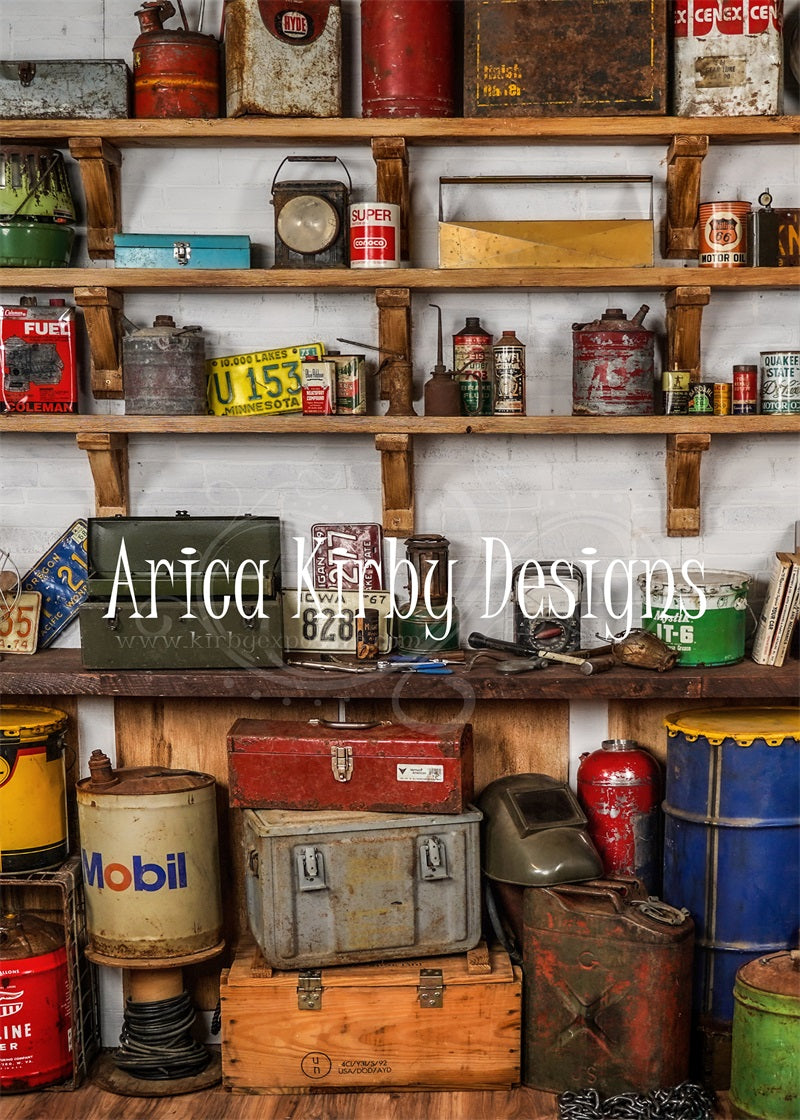 Kate Garage Wall Father's Day Boy Backdrop Designed by Arica Kirby -UK